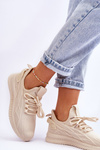 Damskie Wsuwane Sneakersy Big Star LL274714 Beżowe