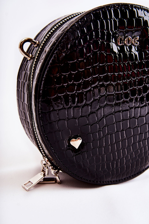 Lakierowana Torebka Kuferek GOE ZNJ007 Czarna