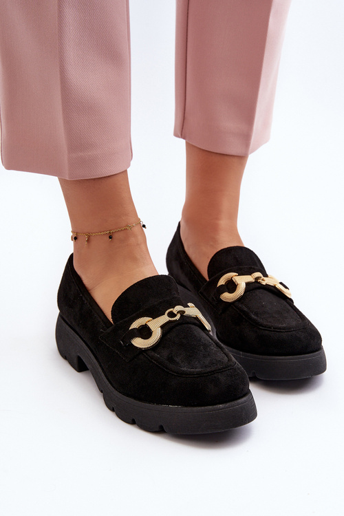 Damskie Mokasyny Z Ozdobą Czarne Railenes