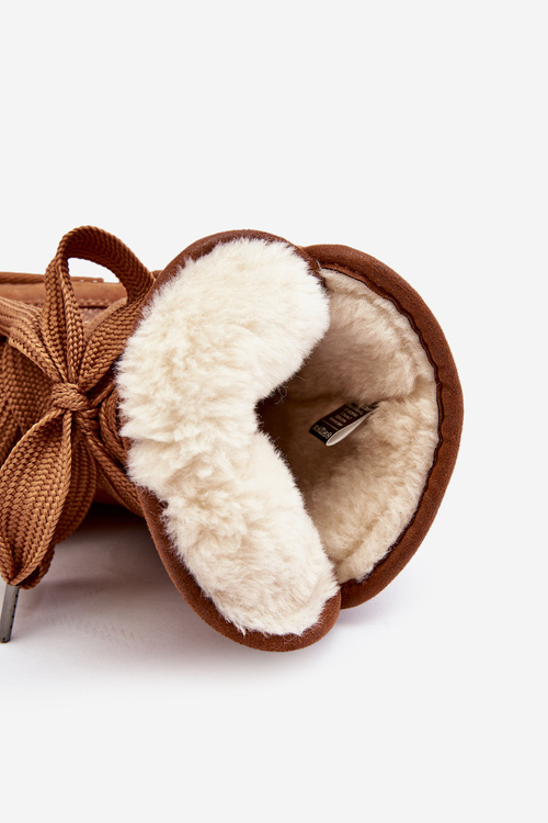 Damskie Śniegowce Z Wiązaniem D.Franklin DFSH370006 Brązowe