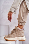 Trapery na platformie Lee Cooper LCJ-22-44-1352L Beżowe