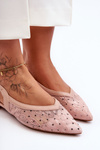 Damskie Baleriny W Kropki Różowe Adore