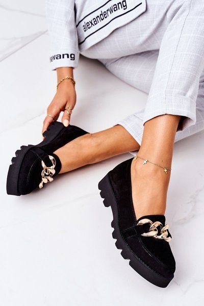 Zamszowe Mokasyny Lewski Shoes 3040 Czarne