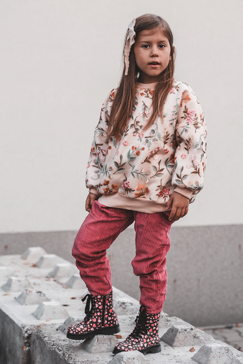 Ocieplane Botki Dziecięce Na Suwak Czarno-Różowe Dolida