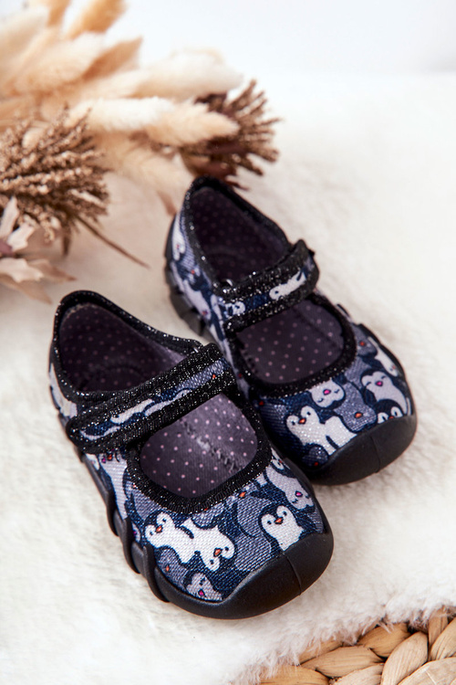 Papcie Baleriny Befado Pingwinki 109P239 Czarne