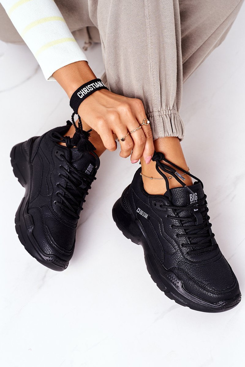 Damskie Sportowe Buty Sneakersy Big Star EE274462 Czarne