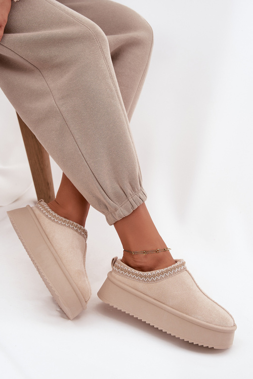 Śniegowce Damskie Z Haftem Jasnobeżowe Pristina