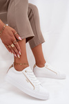 Damskie Sneakersy Z Eko Skóry Big Star SS274026 Biało-Złote