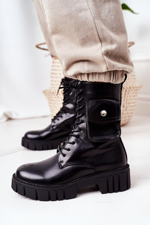 Ocieplane Workery Z Kieszenią Czarne Awesome