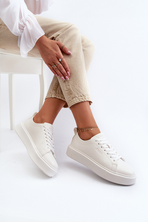 Lekkie Sneakersy Damskie Big Star NN274322 Memory Foam System Białe