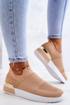 Sportowe Buty Materiałowe Beżowe Lorento