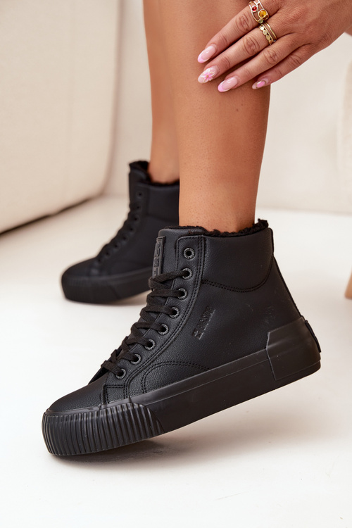 Ocieplane Trampki Damskie Na Platformie Big Star OO274796 Czarne