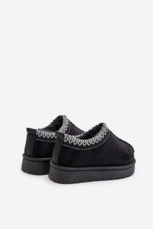 Śniegowce Botki Dziecięce Na Platformie Ocieplane Futerkiem Czarne Vilabria