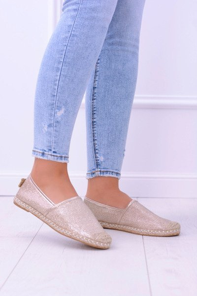 Brokatowe Espadryle Lu Boo Złote
