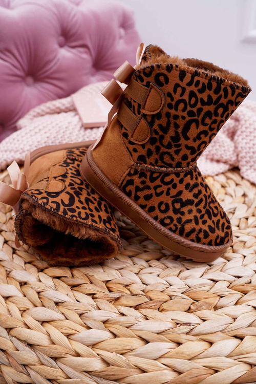 Dziecięce Botki Śniegowce Z Futerkiem Leopard Fiona