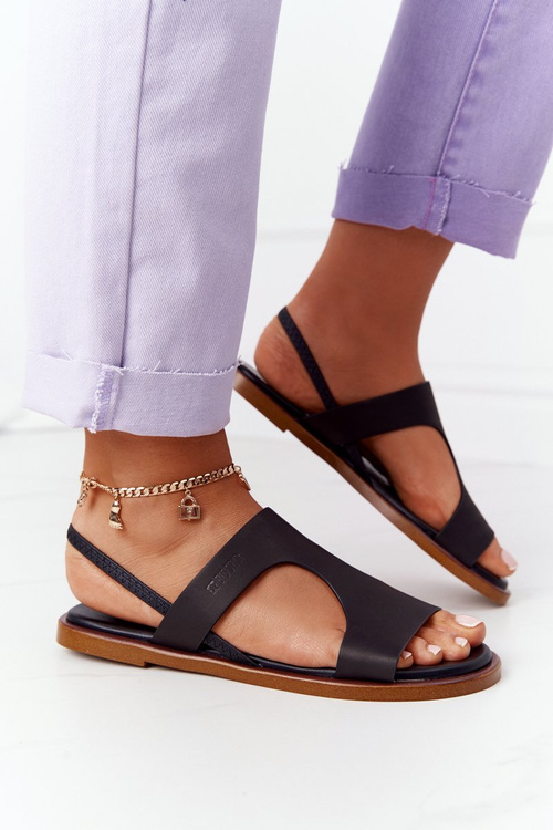 Skórzane Sandały Ze Ściągaczem Big Star HH274715 Czarne