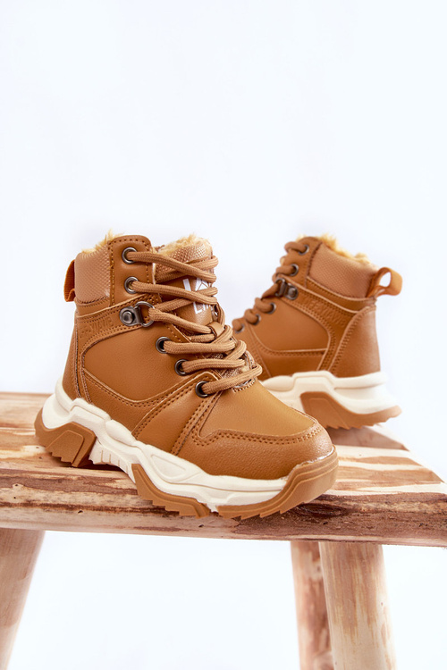Dziecięce Botki Trapery Ocieplane Na Suwak Camel Marvin