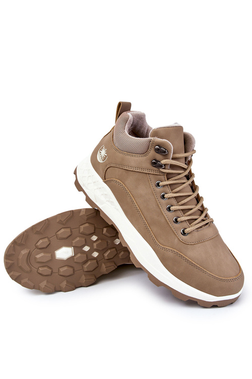 Męskie Ocieplane Buty Trekkingowe Trapery Beżowe Otto