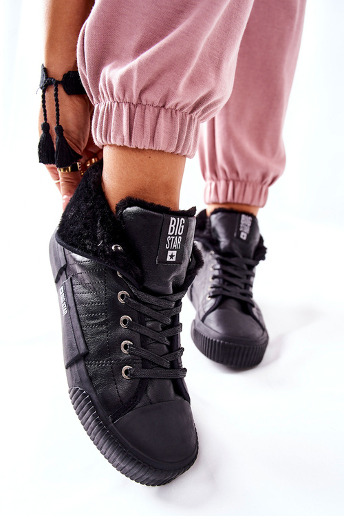 Damskie Ocieplane Trampki BIG STAR II274155 Czarne