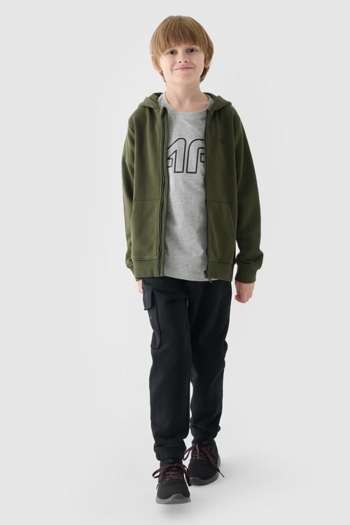 Spodnie Chłopięce Dresowe Joggery 4FJWAW24TTROM760-20S Czarne