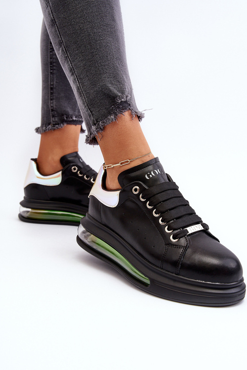 Sneakersy Damskie Skórzane GOE NN2N4030 Czarne