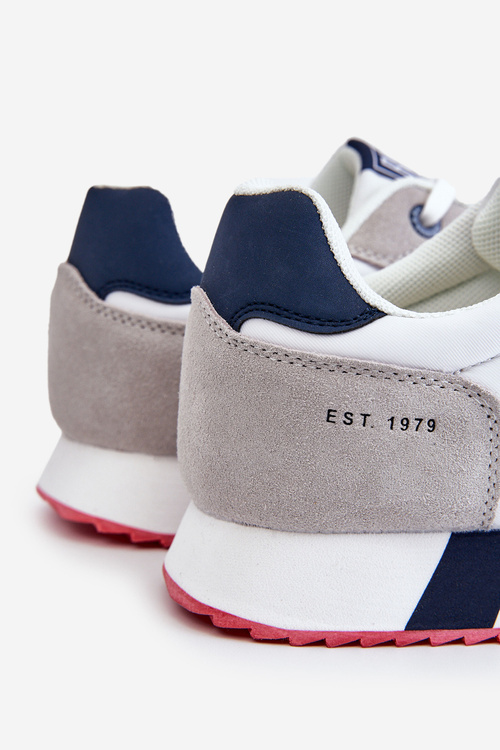 Męskie Buty Sportowe Memory Foam System Big Star LL174160 Biało-Szare