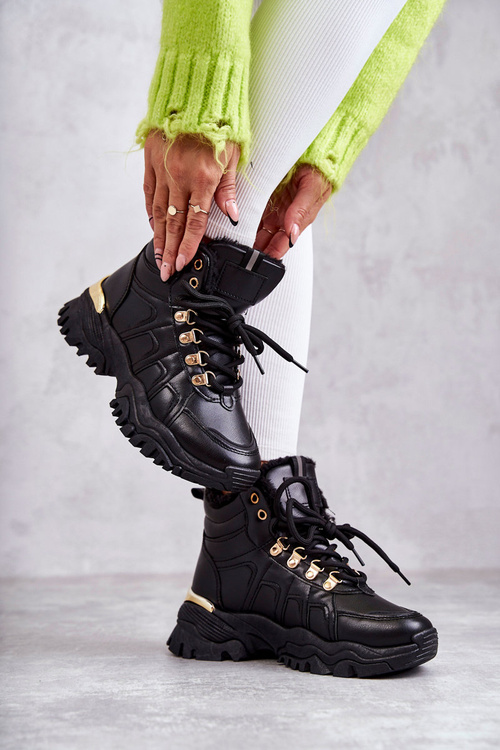 Damskie Ocieplane Trapery Czarne Hareshaw