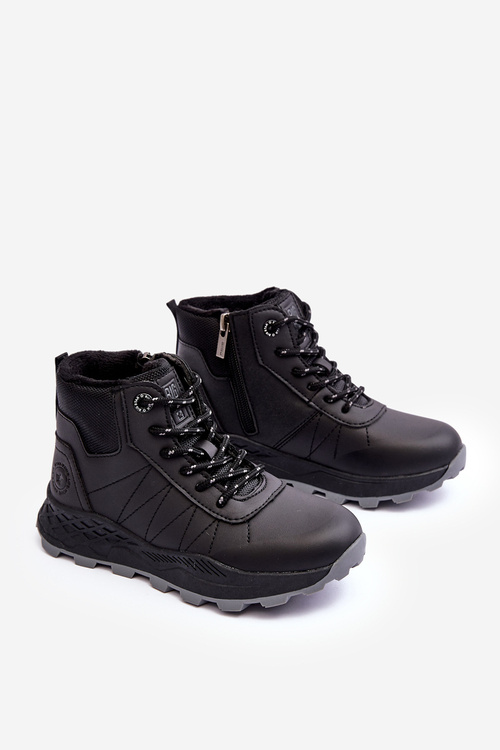 Buty Trekkingowe Trapery Ocieplane Dziecięce Czarne Big Star MM374203