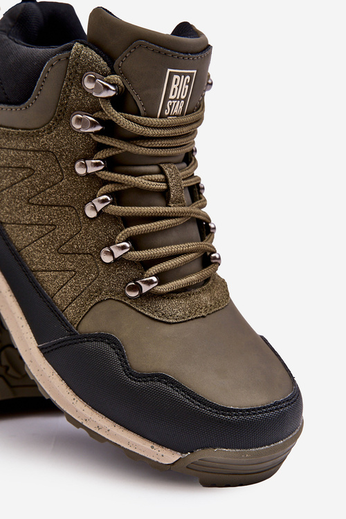 Damskie Ocieplane Buty Trekkingowe Khaki Big Star MM274480