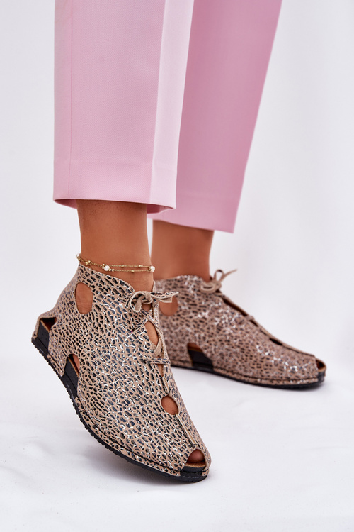 Wzorzyste Skórzane Botki Maciejka 03426-49 Panterka