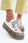 Damskie Trampki Na Platformie GOE NN2N4054 Białe