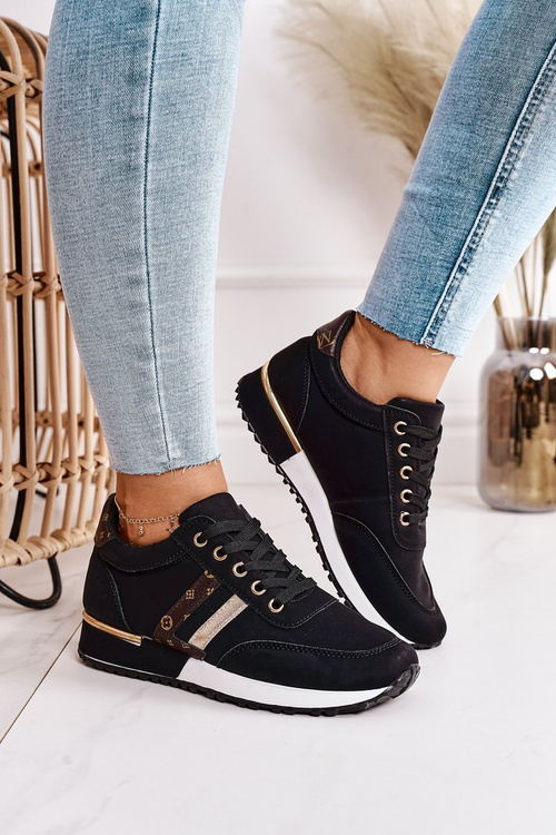 Damskie Sportowe Buty Sneakersy Czarne Lifestyle