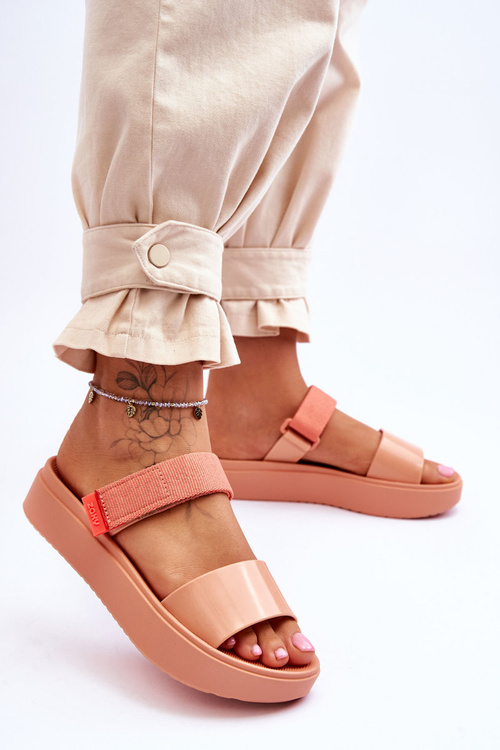 Wegańskie Klapki Na Rzep ZAXY HH285283 Pomarańczowe