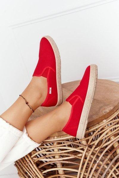 Espadryle Na Plecionej Podeszwie Big Star DD274018 Czerwone
