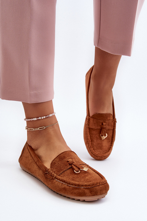 Damskie Zamszowe Klasyczne Mokasyny Camel Ontala