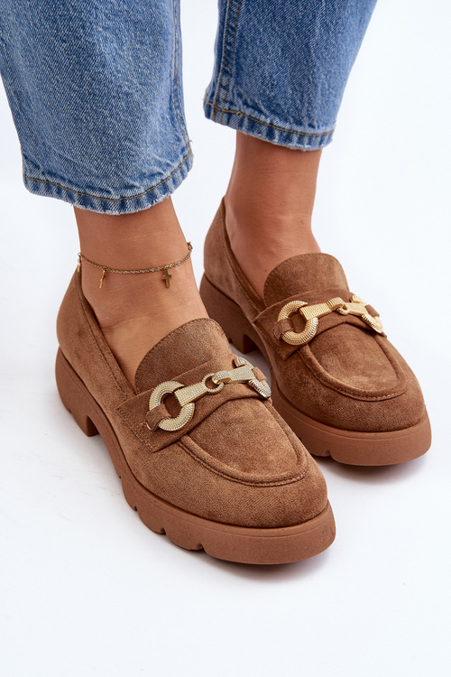 Damskie Mokasyny Z Ozdobą Camel Railenes