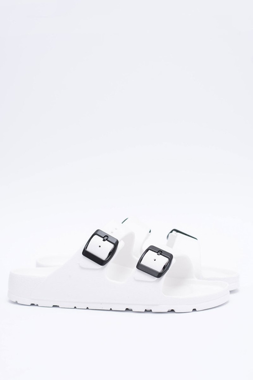 Klapki Damskie Lekkie Ogrodowe Białe