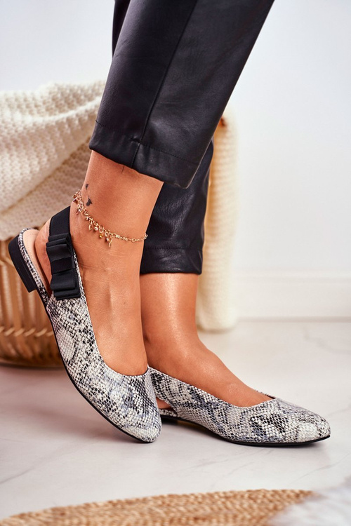 Baleriny Sergio Leone Szare Wężowy Wzór BL615