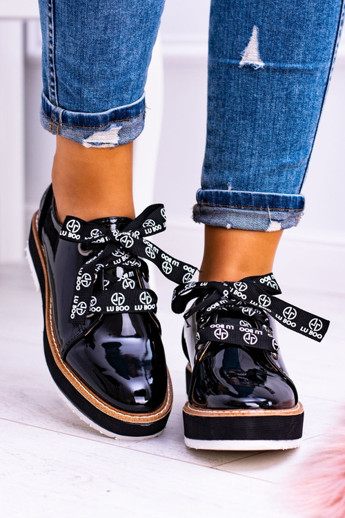 Lu Boo Czarne Damskie Półbuty Moonlight