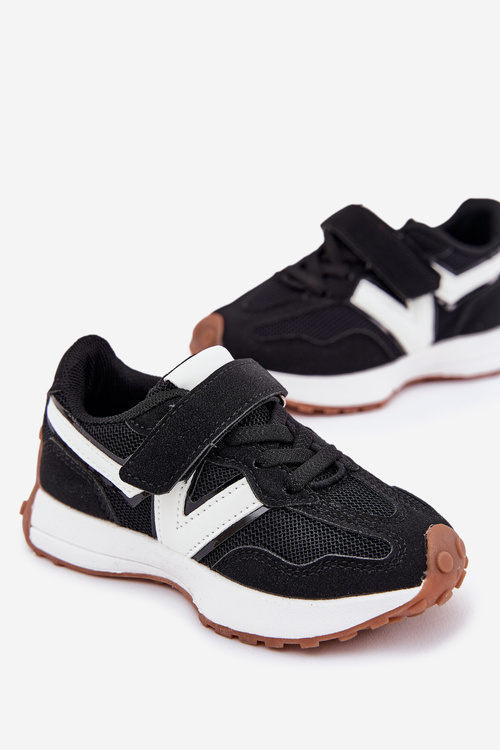 Sneakersy Dziecięce Na Rzep Czarne Tezzu