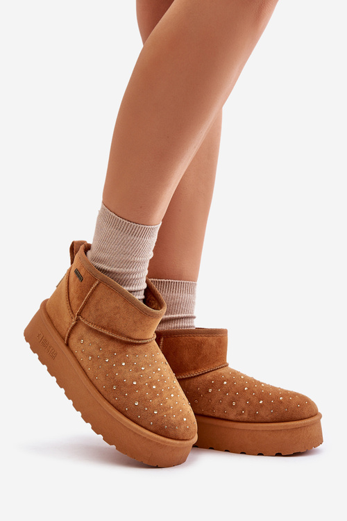 Śniegowce Ze Zdobieniem Na Platformie Big Star OO274A104 Camel