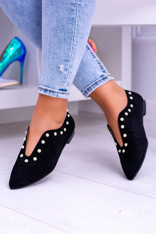 Lu Boo Czarne Półbuty Z Wycięciami Korale Merseo 