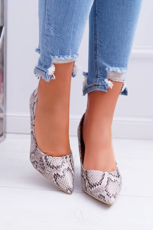 Szpilki Damskie W Szpic Skóra Węża Snake Fantasy