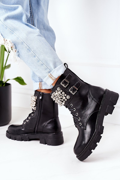 Ocieplane Workery Z Perełkami Czarne Now Or Never