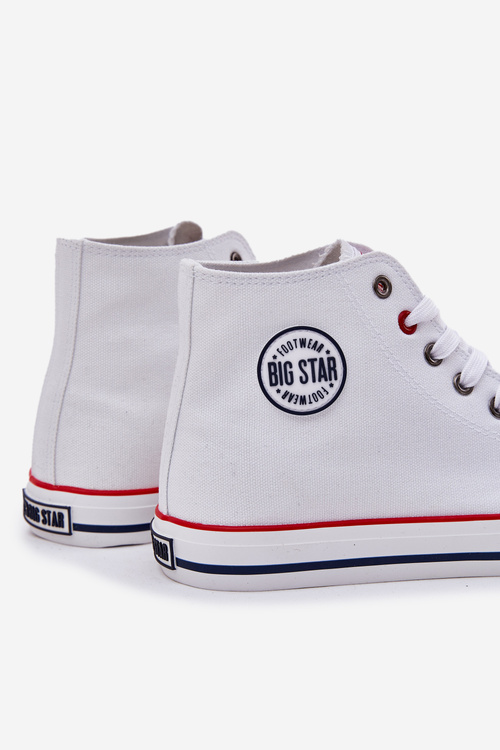 Materiałowe Trampki Męskie Big Star NN174305 HI-POLY SYSTEM Białe
