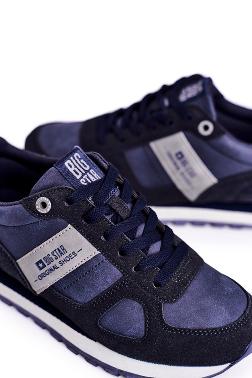 Damskie Sportowe Obuwie Sneakersy Big Star Granatowe GG274676