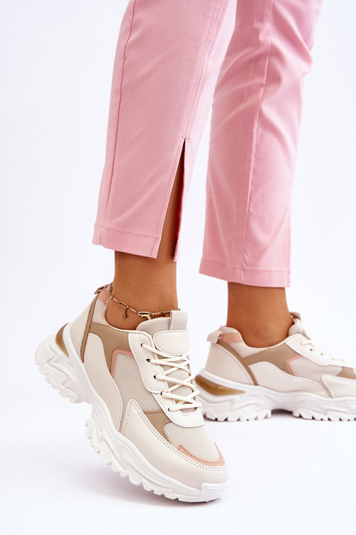 Damskie Wygodne Buty Sportowe Beżowe Alen