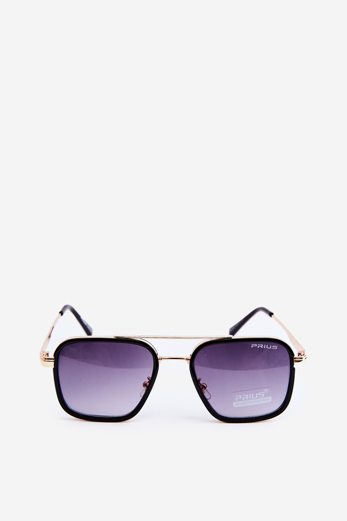 Okulary Przeciwsłoneczne Damskie Pilotki UV400 Czarno-Złote