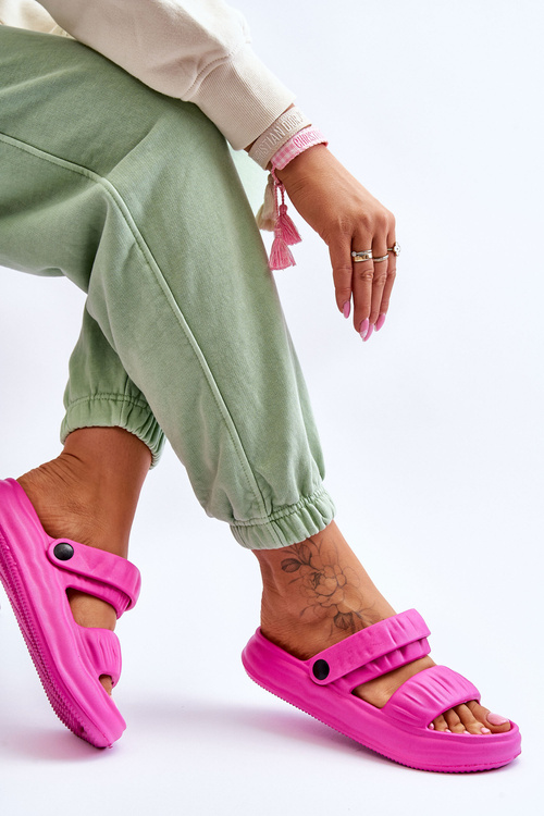 Piankowe Klapki Sandałki Fuksja Lirell