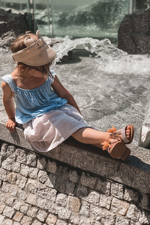 Dziecięce Sandały Z Kokardą Różowe Beebee